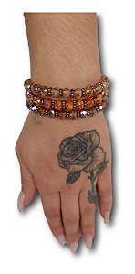 3 Pulseiras Feminina Cristal Tcheco Facetado Ref. 1724