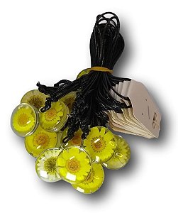 Colar Flor Margarida/Girassol Amarelo - Kit com 12 Unidades - Atacado para Revenda