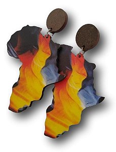 Brinco De Mdf Impresso Modelo Mapa Africa Ref. 0538