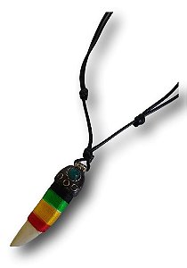 Colar Pingente Dente Artesanal Reggae Hippie Ref. 0321