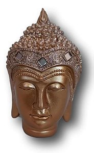 Cabeça Buda Hindu Estátua Resina Dourado Ref. 1471