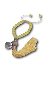 Pulseira Cristal Tcheco Amarelo Com Tassel Seda Ref.2322