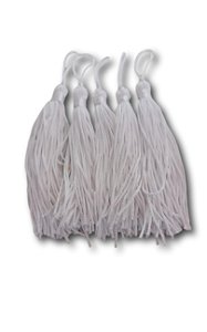 Pingente De Seda Tassel Branco (5 Unidades) Ref.2417