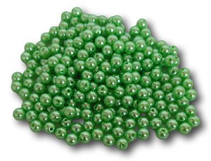 Perola Inteira Abs Furo Passante 8mm Verde - 50g | Bijuterias Exclusivas