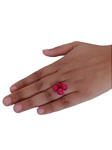 Anel Artesanal de Sementes de Açaí Pink - Ecochic e Ajustável