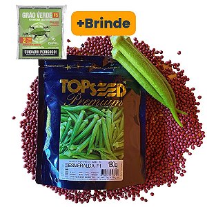 Sementes de Quiabo Esmeralda F1 Hibrido Topseed - 10 mil sementes + Brinde