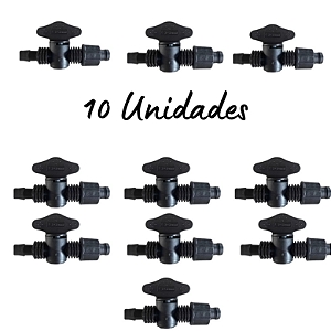 Registro Inicial Mangueira De Gotejamento 16mm + chula -  Kit 10 Peças