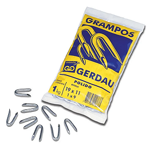 Grampo para Cerca Arame Farpado Liso Gerdau 11x19 - 1kg