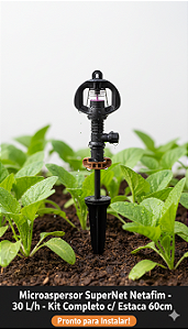 Microaspersor Netafim SUPERNET 30 L/H LR A.R 60CM com estacas - 10 unidades