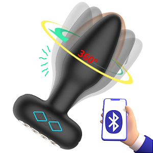 Plug Anal Vibratório com Rotação 360° Controlado por App