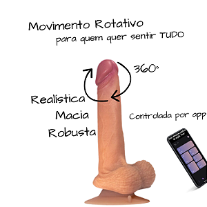 Prótese Realística Recarregável Rotativo Controlada Via App
