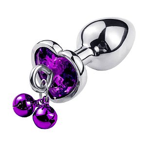 Plug Anal de Aço de Coração com Sinos Tamanho P