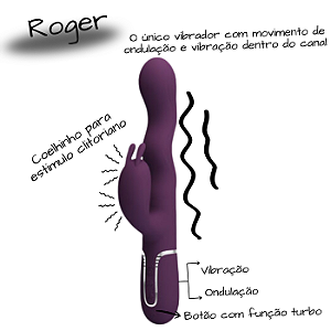 Roger Vibrador Recarregável Sinuoso Com Estimulador Clitoriano