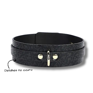 Coleira Bondagem com Detalhes Corrente e Guia
