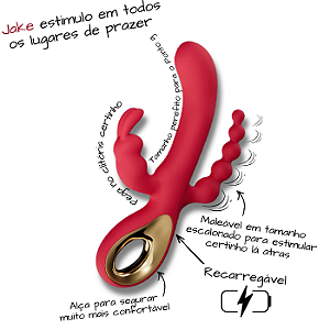 Vibrador Jake Triplo Estimulo - Ponto G Clitóris e Anús