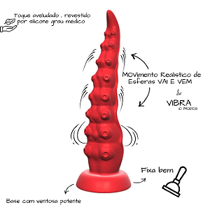 Vibrador Tentaculo Com Movimento de Esferas e Controle Remoto