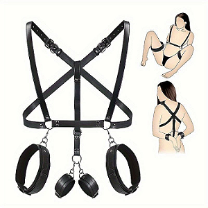 Harness Com Algemas e Perneiras