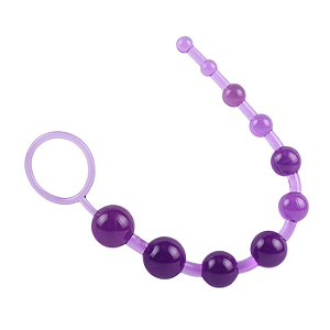 Plug Anal com Esferas Progressivas - Cordão Tailandes de Silicone