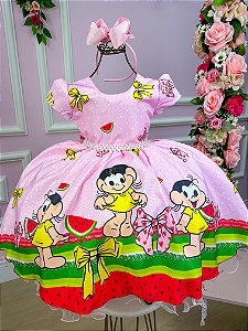 Vestido Infantil Tematicos da Gigi Magali Rosa Bebe