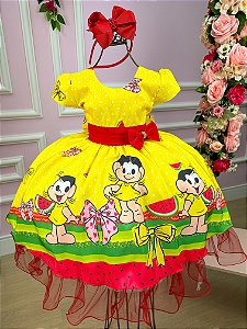 Vestido Infantil Temáticos da Gigi Magali Amarelo