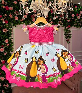 Vestido Temático Infantil Moana Baby Rosa De Luxo 1 A 4 Anos