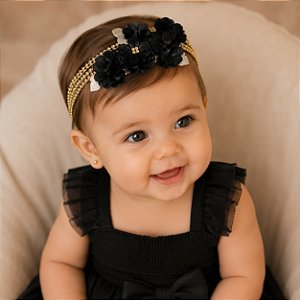 Faixa Belli Jardim Preto com Dourado