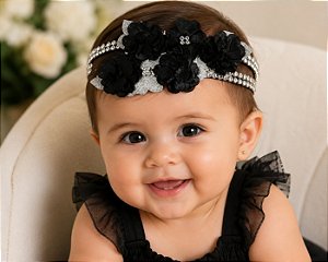 Faixa Belli Jardim Preto com Prata