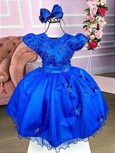 Vestido Marie Azul Royal Jardim Encantado
