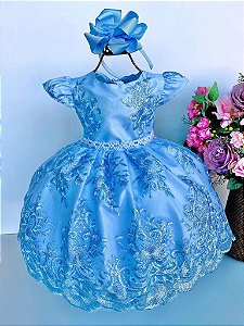 Vestido Marie Azul Bebê Realeza