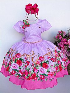 Vestido Juvenil Mimadine Florido Rosa