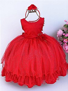 Vestido Infantil Temáticos Luxinho Vermelho