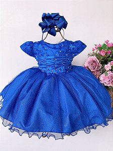Vestido Infantil Marie Azul Royal
