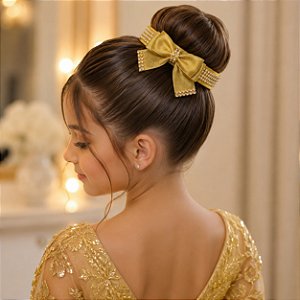 Porta Coque Belli Dourado Laço Strass