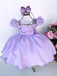 Vestido Lele Encanto Lilas Borboletas