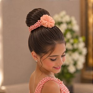 Porta Coque Belli Flor Perolas Salmão