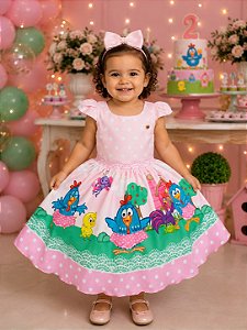 Vestido Infantil Temáticos Kids Galinha Pintadinha