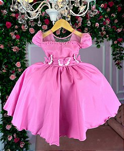 Vestido Lele Encanto Rosa Chiclete Borboletinhas