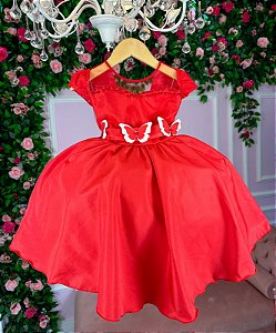 Vestido Lele Encanto Vermelho Borboletinhas