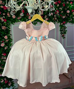 Vestido Lele Encanto Rosa Borboletinhas