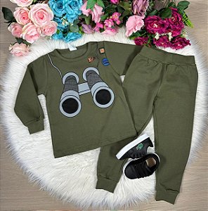 Conjunto Inverno Taita Kids Menino Binoculos Verde