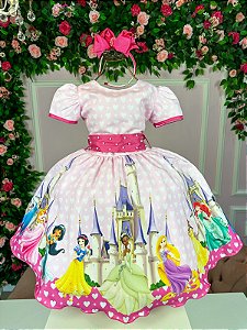 Vestido Temáticos Luxo Princesas Disney Rosa