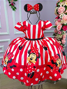 Vestido Infantil Temáticos da Gigi Minnie/Minie Vermelha