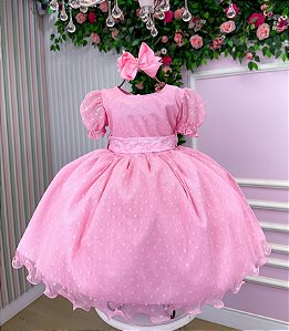 Vestido Marie Rosa Bebe Bolinhas