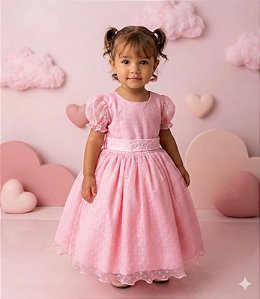 Vestido Marie Rosa Bebe Bolinhas