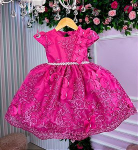 Vestido Marie Jardim Encantado Renda Pink