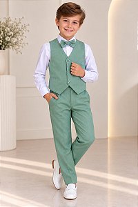 Conjunto Miss Cherry Social Leonardo Colete Verde