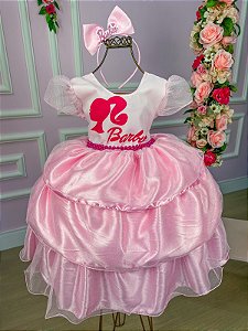 Vestido Tematico Belle Fille Barbie Saia Babados