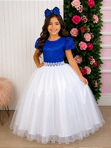 Vestido Enjoy Longo Mari Peito Azul Royal