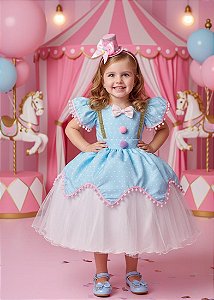 Vestido Princesa Belli Tematico Circo - Palhacinha