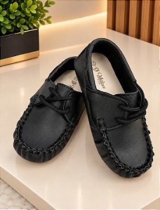 Calçado Mocassim D Milan Preto Cadarço